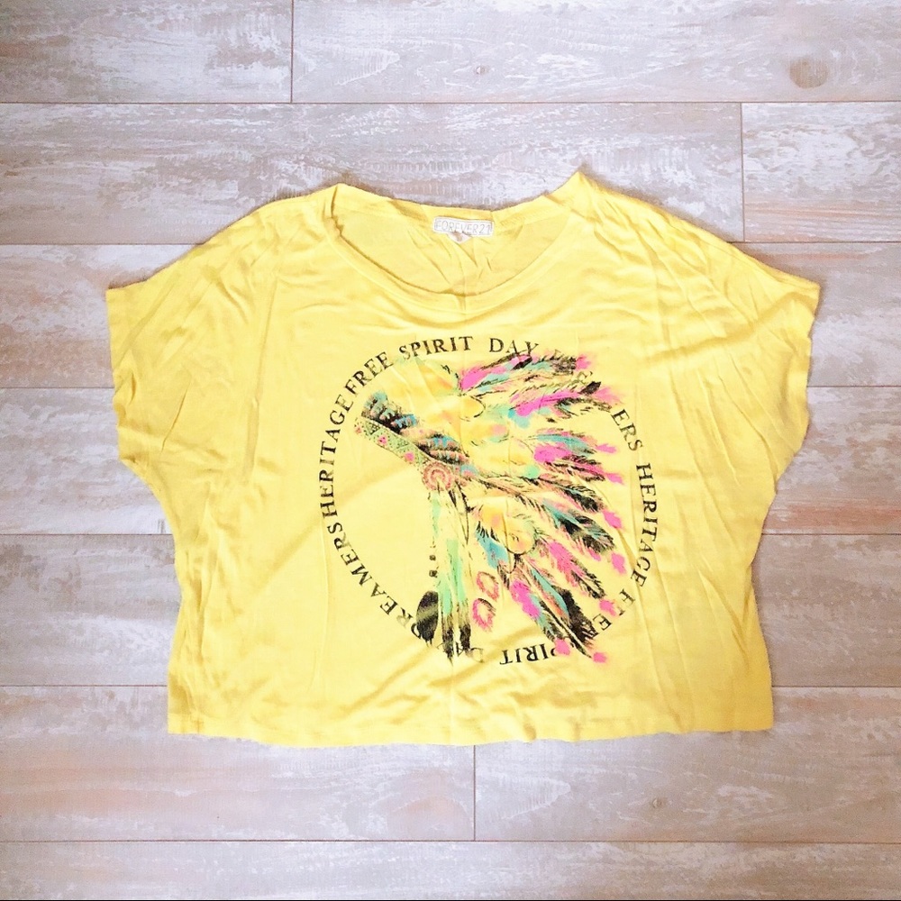 Forever 21 Yellow Crop Top